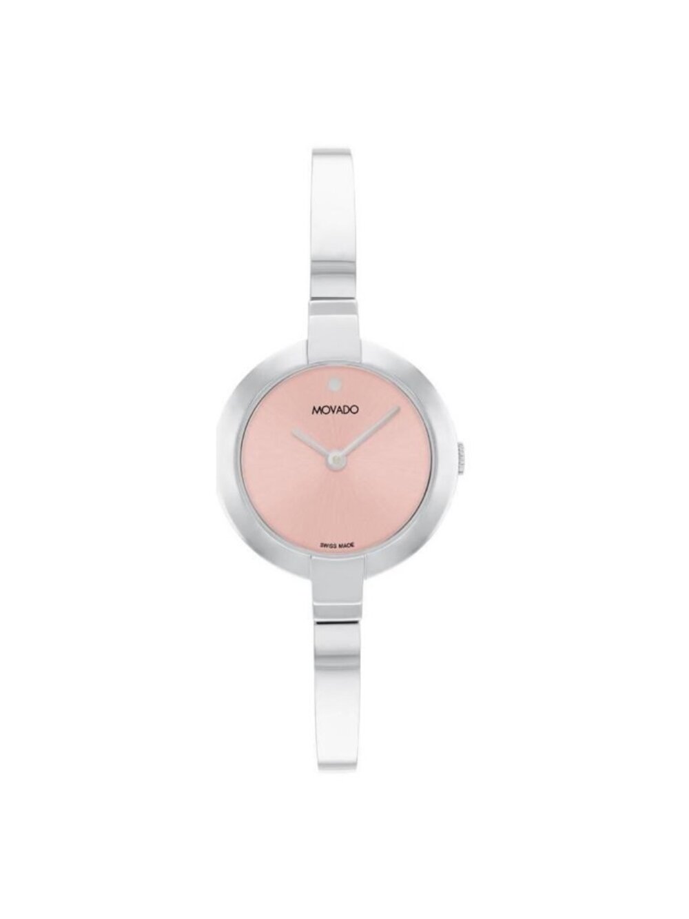 NWT Movado Ela Bangle Quartz Pink Dial Ladies Watch